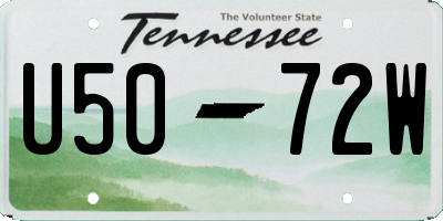 TN license plate U5072W