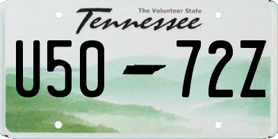 TN license plate U5072Z