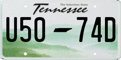 TN license plate U5074D