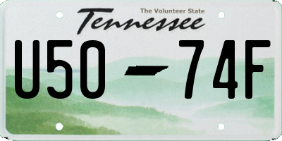 TN license plate U5074F