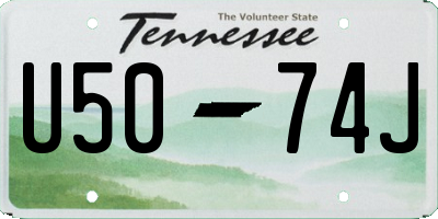 TN license plate U5074J