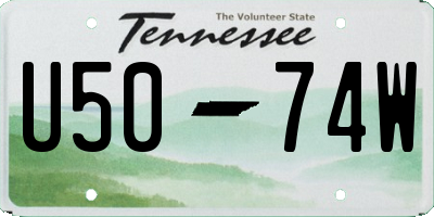 TN license plate U5074W