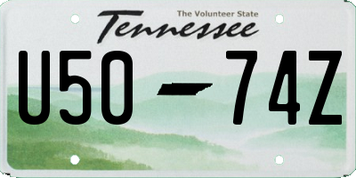 TN license plate U5074Z