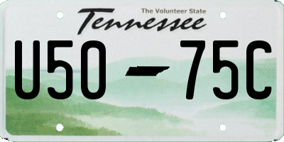 TN license plate U5075C