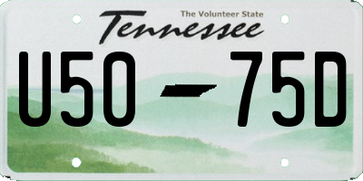 TN license plate U5075D