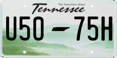 TN license plate U5075H