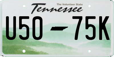 TN license plate U5075K