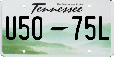 TN license plate U5075L
