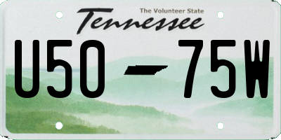 TN license plate U5075W