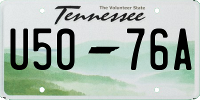 TN license plate U5076A