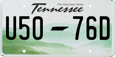 TN license plate U5076D
