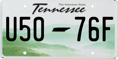 TN license plate U5076F