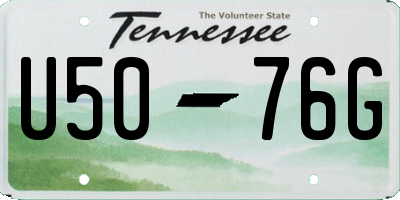 TN license plate U5076G