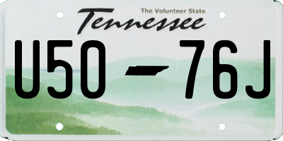TN license plate U5076J