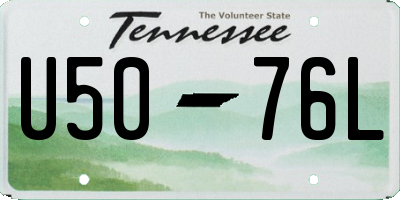 TN license plate U5076L