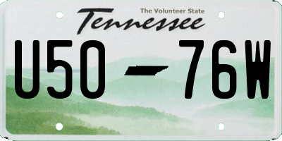 TN license plate U5076W