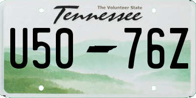 TN license plate U5076Z