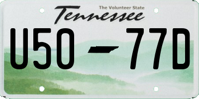TN license plate U5077D