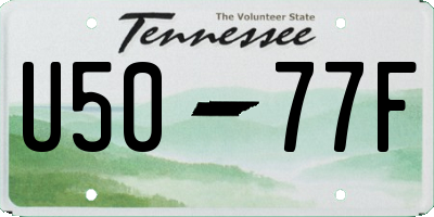 TN license plate U5077F