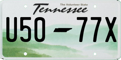 TN license plate U5077X