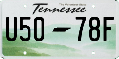 TN license plate U5078F