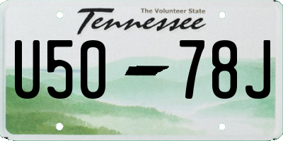 TN license plate U5078J