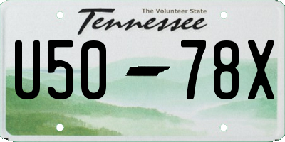 TN license plate U5078X