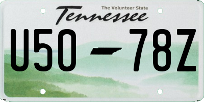 TN license plate U5078Z