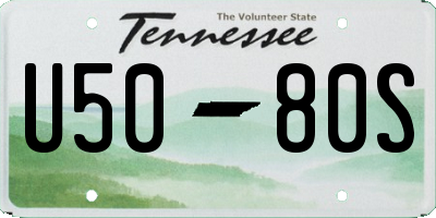 TN license plate U5080S