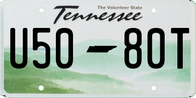 TN license plate U5080T