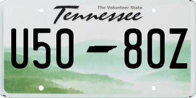 TN license plate U5080Z