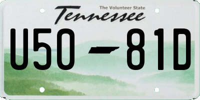 TN license plate U5081D