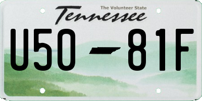 TN license plate U5081F
