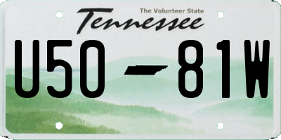 TN license plate U5081W