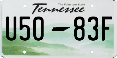 TN license plate U5083F
