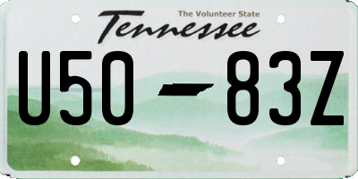 TN license plate U5083Z