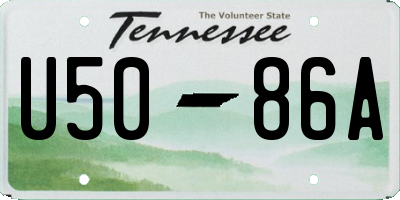 TN license plate U5086A