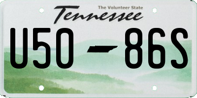 TN license plate U5086S