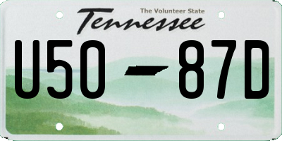 TN license plate U5087D