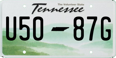 TN license plate U5087G