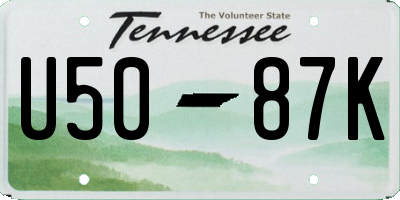 TN license plate U5087K