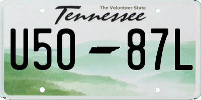 TN license plate U5087L