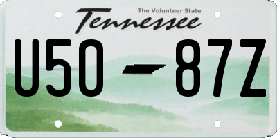 TN license plate U5087Z