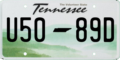 TN license plate U5089D