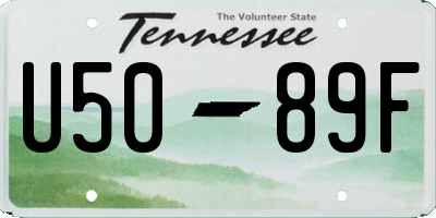 TN license plate U5089F