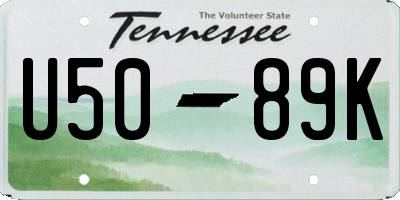 TN license plate U5089K