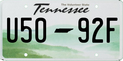 TN license plate U5092F