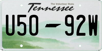 TN license plate U5092W