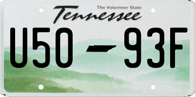 TN license plate U5093F