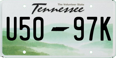 TN license plate U5097K